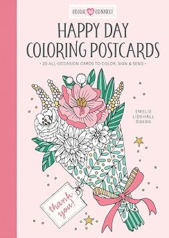 Happy Day Coloring Postcards: 20 All-Occasion Cards to Color, Sign, and Send (Color and Connect, 1)  **Release 9/28/25