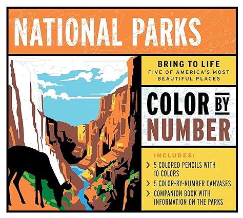 National Parks Color by Number Kit: Bring to Life America's Most Beautiful Places  **Release 4/30/24