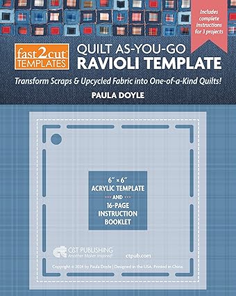 fast2cut (R) Quilt As-You-Go Ravioli Template: Transform Scraps & Upcycled Fabric into One-of-a-Kind Quilts!  **Release 3/25/25