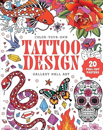 Tattoo Design: Coloring Book: Color-Your-Own Gallery Wall Art  **Release 7/8/25