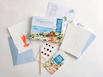 Watercolor the Easy Way Paint-Your-Own Watercolor Cards Coastal: Notecard Paint Kit with Paint and Brush Included (Watercolor the Easy Way, 4