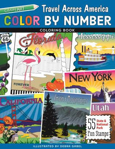 Color by Number Travel Across America Coloring Book