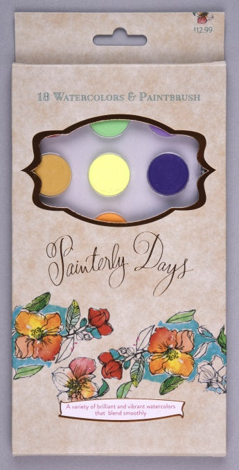 Painterly Days: 18 Watercolors & Paintbrush